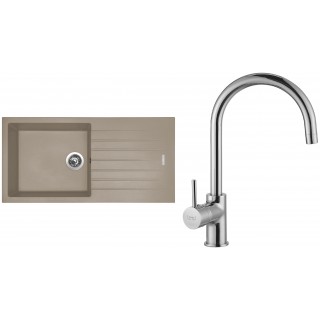 Set Sinks G15054 (dřez Perfecto 1000 Truffle 54 + baterie Vitalia Chrom - lesklý)