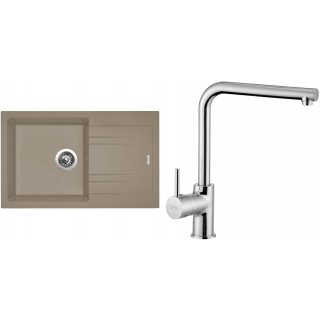 Set Sinks G4654 (dřez Linea 780 Truffle 54 + baterie Elka Chrom - lesklý)