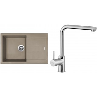 Set Sinks (dřez Amanda 860 Truffle 54 + baterie Elka Chrom - lesklý)