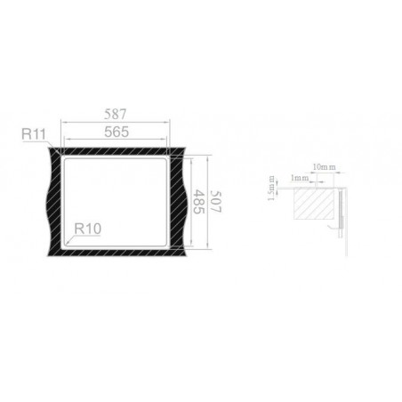 Kuchyňský dřez Sinks Boxer 585.1 FI 1,2 mm