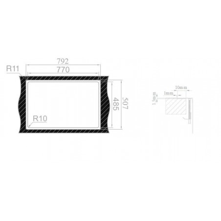 Kuchyňský dřez Sinks Boxer 790 RO 1,2 mm