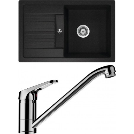 Set Schock S30-6 (dřez Lima D-100S Onyx + baterie Cosmo Chrom)