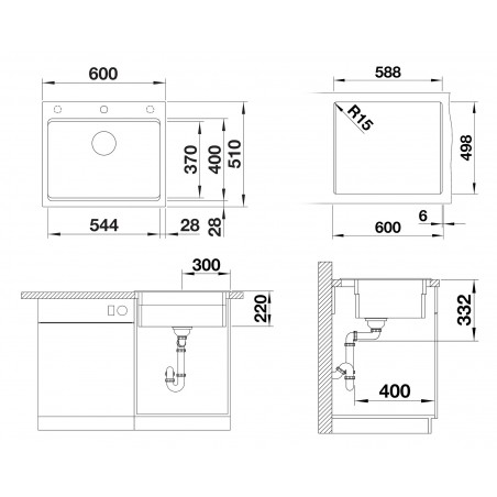 Kuchyňský dřez Blanco Etagon 6 Šedá skála, bez příslušenství, s pojezdy