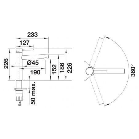 Kuchyňská baterie Blanco Alta II Šedá skála