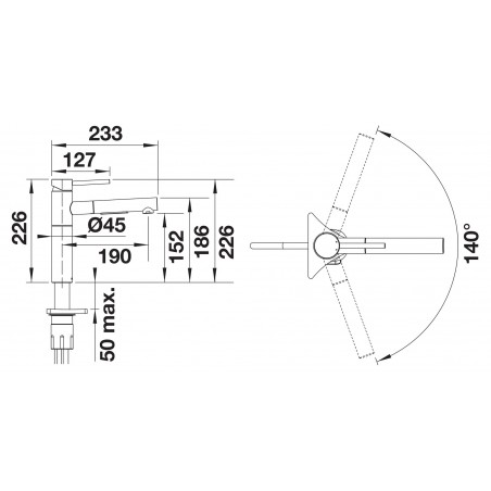 Kuchyňská baterie Blanco Alta-S II Dark Steel