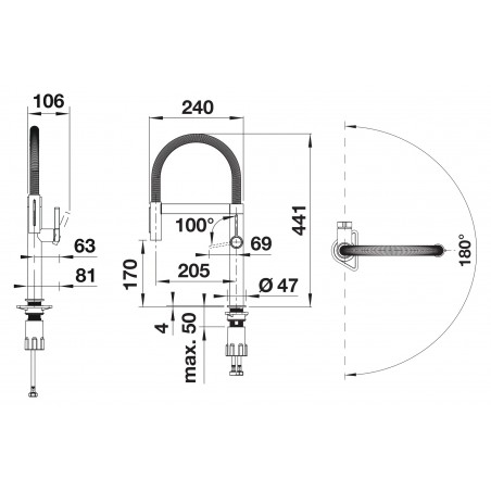 Kuchyňská baterie Blanco Culina-S II Mini Satin Platinum