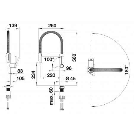 Kuchyňská baterie Blanco Culina-S II Černá matná