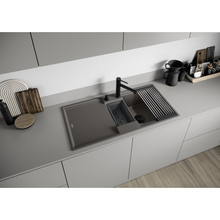 Kuchyňský dřez Blanco Adira 6 S Šedá vulkán, s mřížkou a miskou