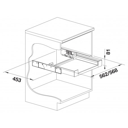 Organizační zásuvka Blanco Flat Drawer 60 H, pro otočná dvířka Organizační zásuvka Blanco Flat Drawer 60 H, pro otočná dvířka