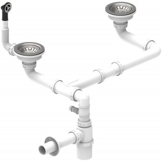 Odtoková souprava pro dvoudřez Teka 61001294, kulatý přepad