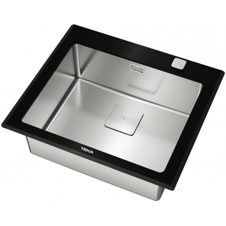 Kuchyňský dřez Teka Diamond RS15 1B BK Černé sklo/nerez