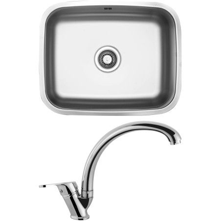 Set Sinks (dřez Neptun 526 V 0,6 mm, matný + baterie Evera Chrom) Set Sinks (dřez Neptun 526 V 0,6 mm, matný + baterie Evera Chrom)