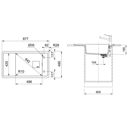 Kuchyňský dřez Franke Fresno FSG 611-88 Onyx