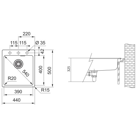 Kuchyňský dřez Franke Maris MRG 610-39 FTL Šedá břidlice