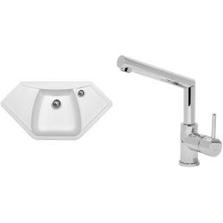 Set Sinks (dřez Naiky 980 Milk 28 + baterie Mix 350 P Chrom - lesklý)