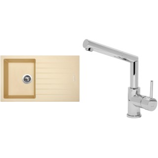 Set Sinks (dřez Perfecto 860 Sahara 50 + baterie Mix 350 P Chrom - lesklý)