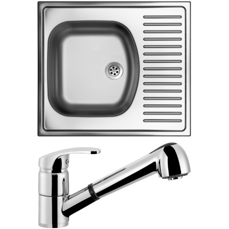 Set Sinks (dřez Short 580 M 0,5 mm, matný + baterie Legenda S Chrom - lesklý) Set Sinks (dřez Short 580 M 0,5 mm, matný + baterie Legenda S Chrom - lesklý)