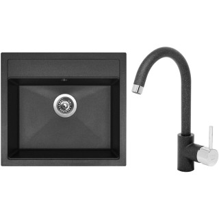 Set Sinks (dřez Solo 560 Granblack 30 + baterie Mix 35 Granblack 30)