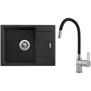 Set Sinks G1030 (dřez Rapid 580 Granblack 30 + baterie Flexia lesklá)