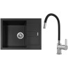 Set Sinks G11326 (dřez Amanda 650 Pureblack 26 + baterie Flexia lesklá)