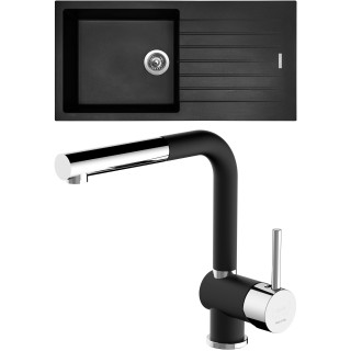 Set Sinks G15226 (dřez Perfecto 1000 Pureblack 26 + baterie Mix 3 P Nanoblack N6)
