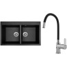 Set Sinks G16574 (dřez Amanda 860 DUO Metalblack 74 + baterie Flexia lesklá) Set Sinks G16574 (dřez Amanda 860 DUO Metalblack 74 + baterie Flexia lesklá)