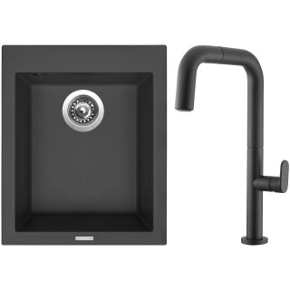 Set Sinks G180N6 (dřez Cube 410 NANO Nanoblack N6 + baterie Eva P Nanoblack N6)