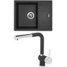 Set Sinks G2074 (dřez Linea 600 Metalblack 74 + baterie Mix 3 P Metalblack 74)