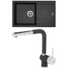 Set Sinks G4874 (dřez Linea 780 Metalblack 74 + baterie Mix 3 P Metalblack 74)