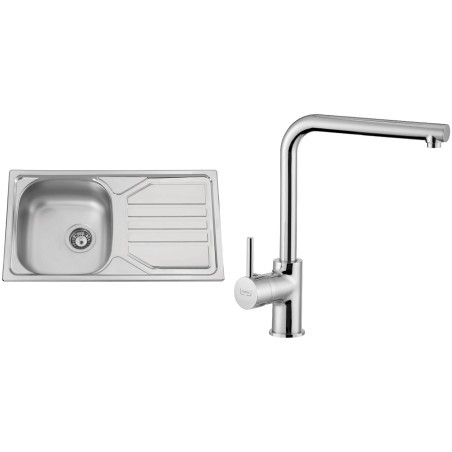 Set Sinks N48 (dřez Okio 780 V 0,5 mm matný + baterie Elka Chrom - lesklý) Set Sinks N48 (dřez Okio 780 V 0,5 mm matný + baterie Elka Chrom - lesklý)