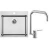 Set Sinks N101 (dřez Blocker 550 V 1 mm, kartáčovaný + baterie Cornia Chrom - lesklý)