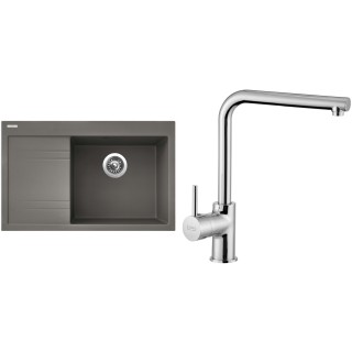 Set Sinks G6254 (dřez Rim 780 P Truffle 54 pravý + baterie Elka Chrom - lesklý)