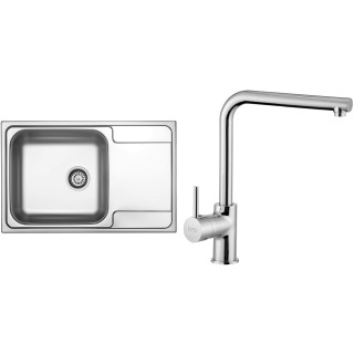 Set Sinks N60 (dřez Grand 790 V 0,7mm, matný + baterie Elka Chrom - lesklý)