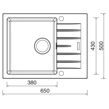Kuchyňský dřez Sinks Perfecto 650 Granblack 30 Kuchyňský dřez Sinks Perfecto 650 Granblack 30