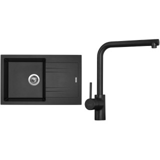 Set Sinks G4774XC (dřez Linea 780 XC Metalblack 74 + baterie Elka Černá matná)