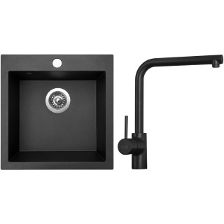 Set Sinks G774 (dřez Viva 455 Metalblack 74 + baterie Elka Černá matná)