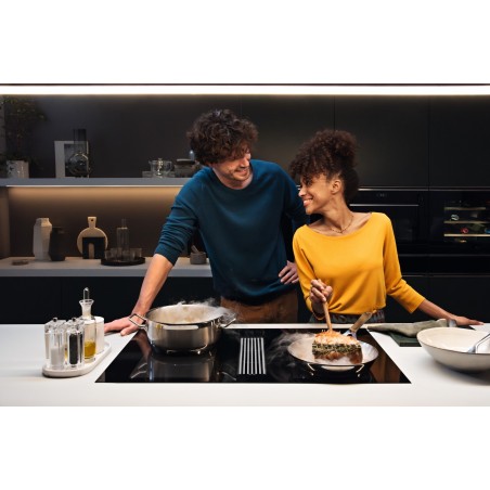 Odsavač par s indukční deskou Franke Mythos 2Gether Icon Steel FMY 8391 HI Černé sklo, pro vnější odtah