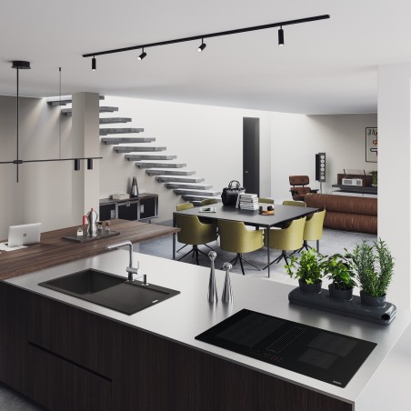 Odsavač par s indukční deskou Franke Maris 2Gether Minimal Black FMA 8381 HI Černé sklo, pro vnější odtah