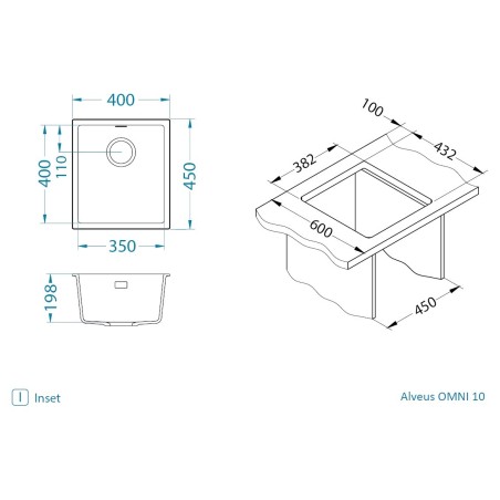 Kuchyňský dřez Alveus Omni 10 Black 91