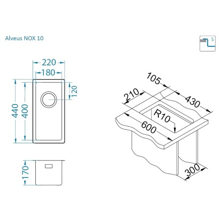 Kuchyňský dřez Alveus Nox 10