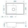 Kuchyňský dřez Alveus Luxal 10 levý, zvednutý lem