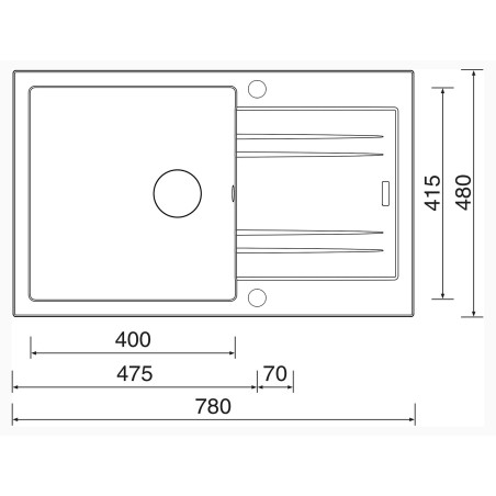 Kuchyňský dřez Sinks Linea 780 XC Metalblack 74 Kuchyňský dřez Sinks Linea 780 XC Metalblack 74