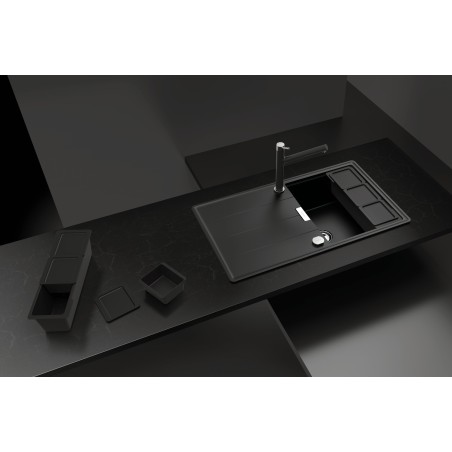 Kuchyňský dřez Schock Tia D-100 Berry + sada misek, horní montáž