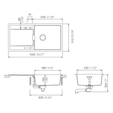Kuchyňský dřez Schock Mono D-100L Ivy, horní montáž