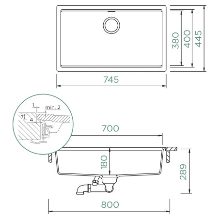 Kuchyňský dřez Schock Kiruna N-100XL AllBlack Night, montáž do roviny