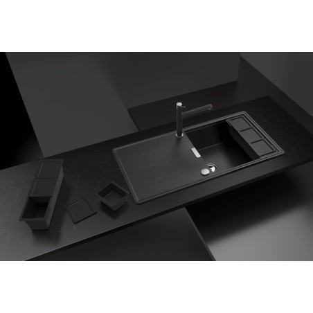 Kuchyňský dřez Schock Tia D-100L Silverstone, horní montáž