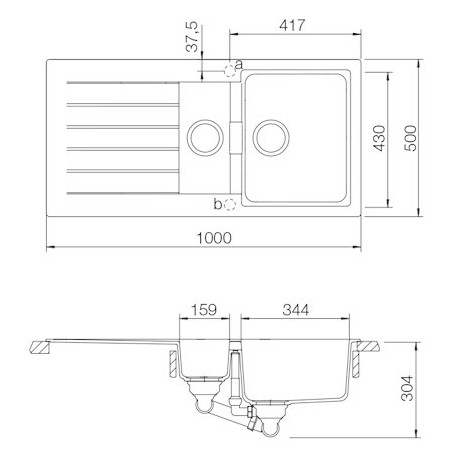Kuchyňský dřez Schock Signus D-150 Magma, montáž do roviny