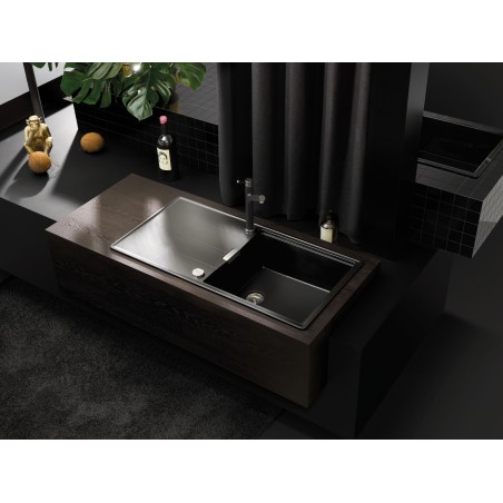 Kuchyňský dřez Schock Tia D-100L Silverstone, spodní montáž