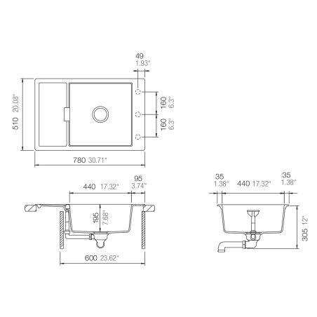 Kuchyňský dřez Schock Mono D-100XS Dusk, spodní montáž