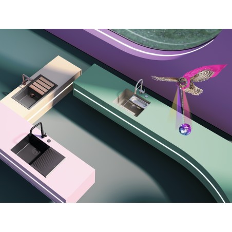 Kuchyňský dřez Schock Kiruna N-100L Twilight, montáž do roviny